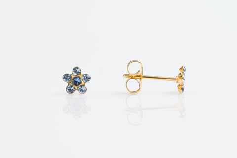 TINY TIPS GOLD PLATED 5MM DAISY LIGHT SAPPHIRE – SEPTEMBER SAPPHIRE