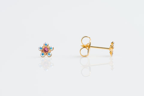 TINY TIPS GOLD PLATED 5MM DAISY AB CRYSTAL – OCTOBER ROSE