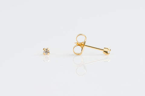 TINY TIPS GOLD PLATED TIFF. 2MM CUBIC ZIRCONIA