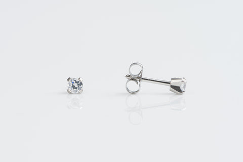 TINY TIPS STAINLESS TIFF. 3MM CUBIC ZIRCONIA