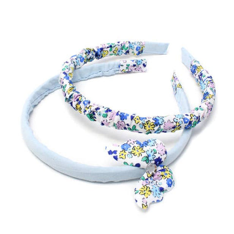 Card of 2 Floral fabric covered alicebands