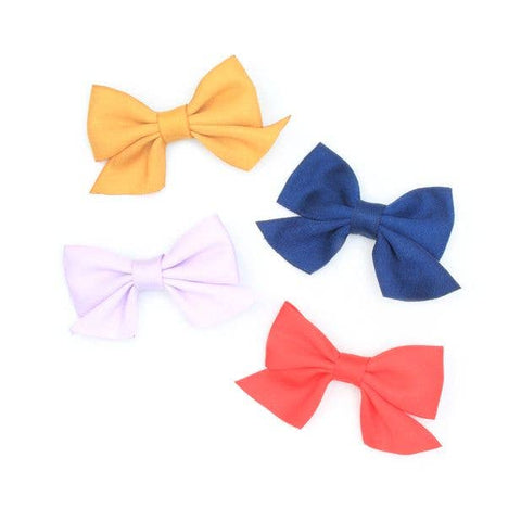 Card of 2 Satin Fabric Bow Clips 4.5cm