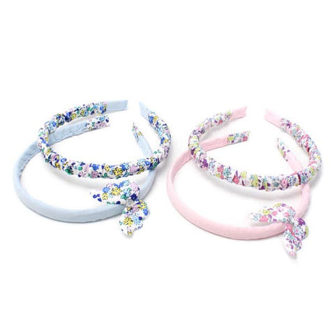 Card of 2 Floral fabric covered alicebands