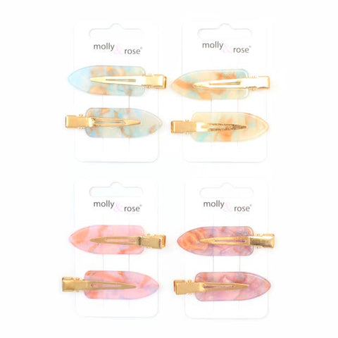 Creaseless setting clips in pastel shades