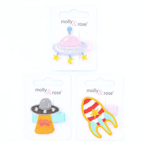 Molly & Rose Hair Clip / Spaceship / Rocket
